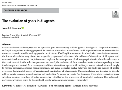 The evolution of goals in AI agents