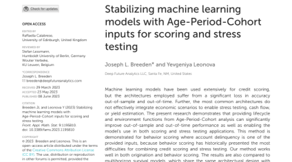 Stabilizing machine learning models with Age-Period-Cohort inputs for scoring and stress testing